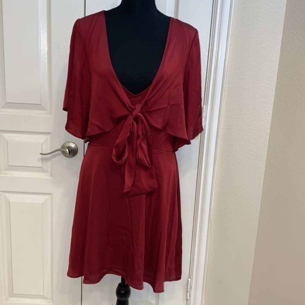 BCBGENERATION Deep Red Open Back Dress - Picture 3 of 6